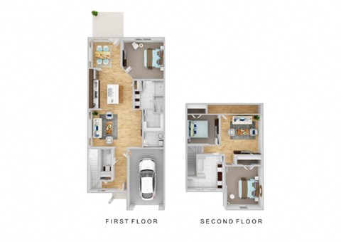 Floor plan for 3 beds, 2.5 baths, 1754 sqft